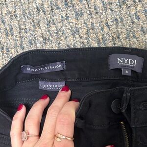 NYDJ Women's Classic Black Straight Leg Jeans